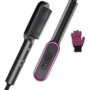 TYMO Hair Straightener Brush, Flat Iron & Comb 2 in 1 for Straightening